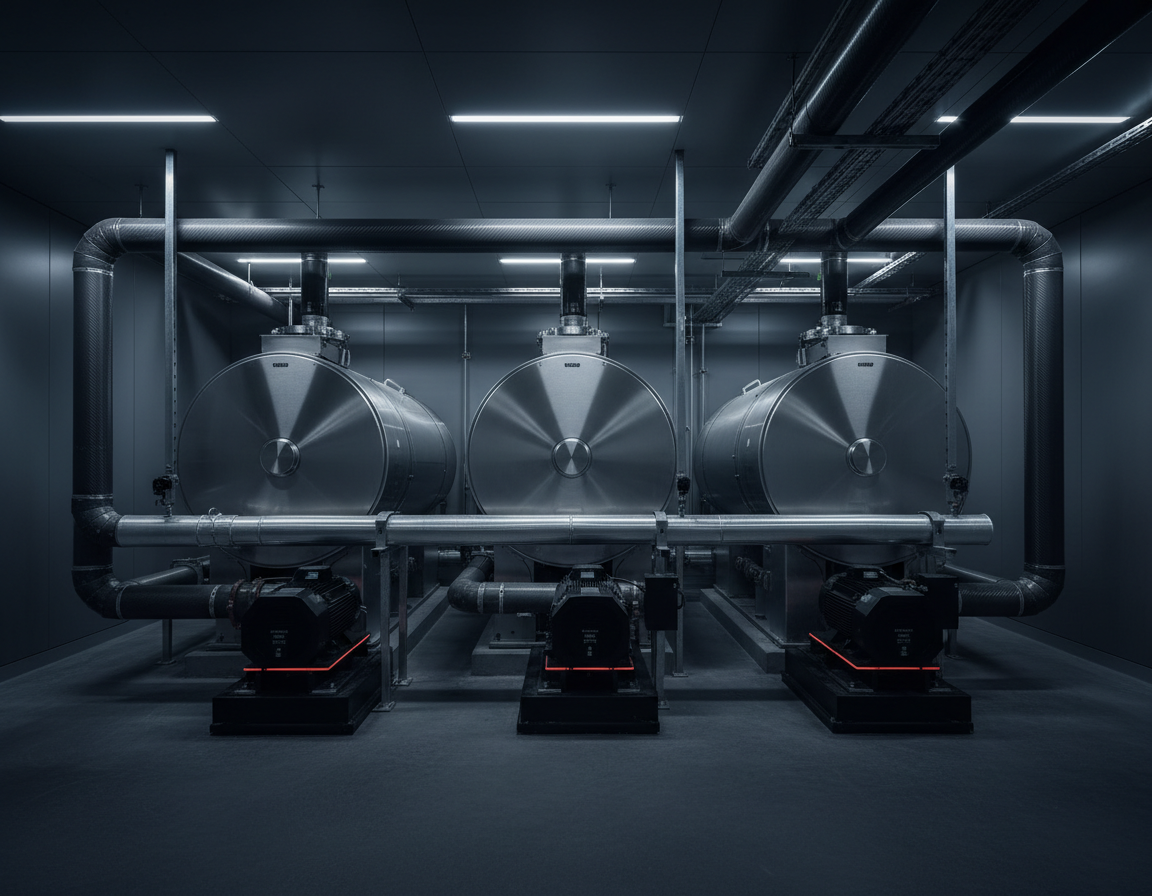 Modern chilled water plant system designed for reliable and efficient cooling in industrial and commercial facilities.